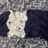 dzianina jersey bawełniany granatowo-beżowo-biały CO1226