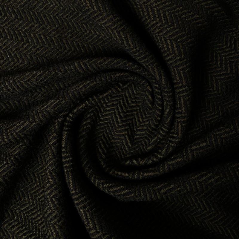 dzianina wełna-bawełna khaki w jodełkę WV1281