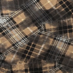 dzianina jersey bawełniany brązowy w kratę CO1296