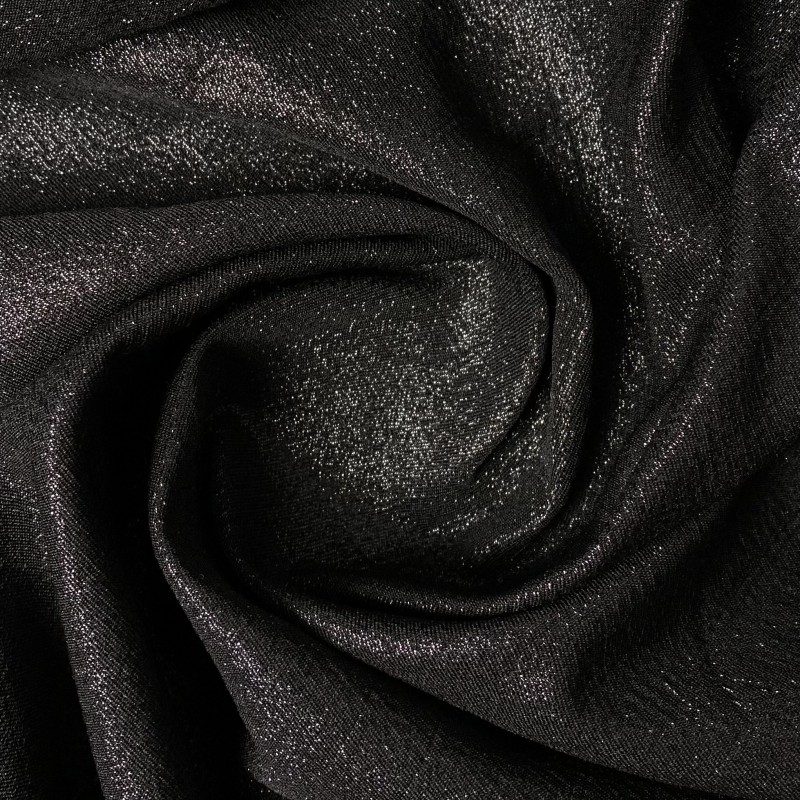 twill wełniany czarny brokatowy WV1401