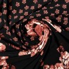 dzianina jersey syntetyczny czarny w kwiaty PL1395