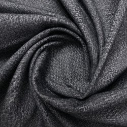 materiał tkanina bawełniana czarno szara z meszkiem