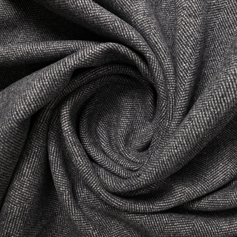 Wełna tweed w szarą jodełkę wV1842