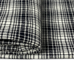 Wełna tweed w czarno-białą kratę WV1853