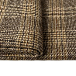 Wełna tweed beżowo-brązowa w kratę WV2180