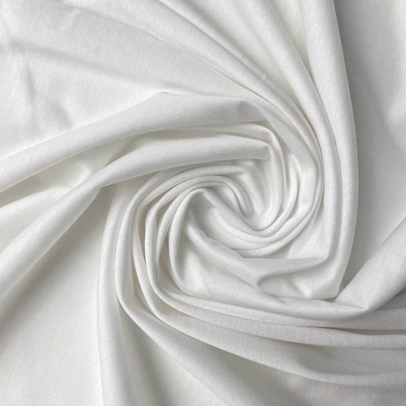 Jersey bawełniany biały - naturalny materiał na bluzki Jersey bawełniany biały - naturalny materiał na bluzki