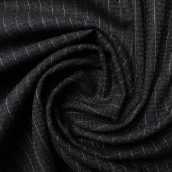 Wełna 100% - materiał garniturowy szary w paski