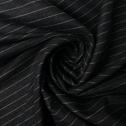 Flanela wełniana z kaszmirem - materiał na marynarki grafitowy w paski