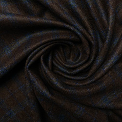 Flanela kaszmirowa brązowa w kratę - materiał na marynarki