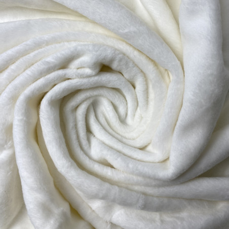 Dzianina bawełniana pluszowa biała- miękki materiał bawełniany polar