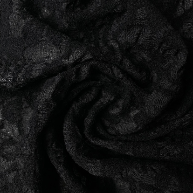 Tkanina wełniana strukturalna czarna
