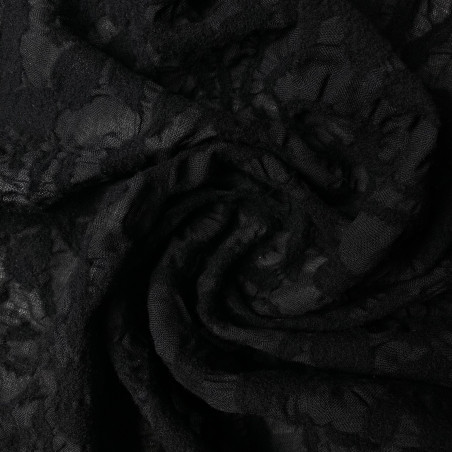 Tkanina wełniana strukturalna czarna