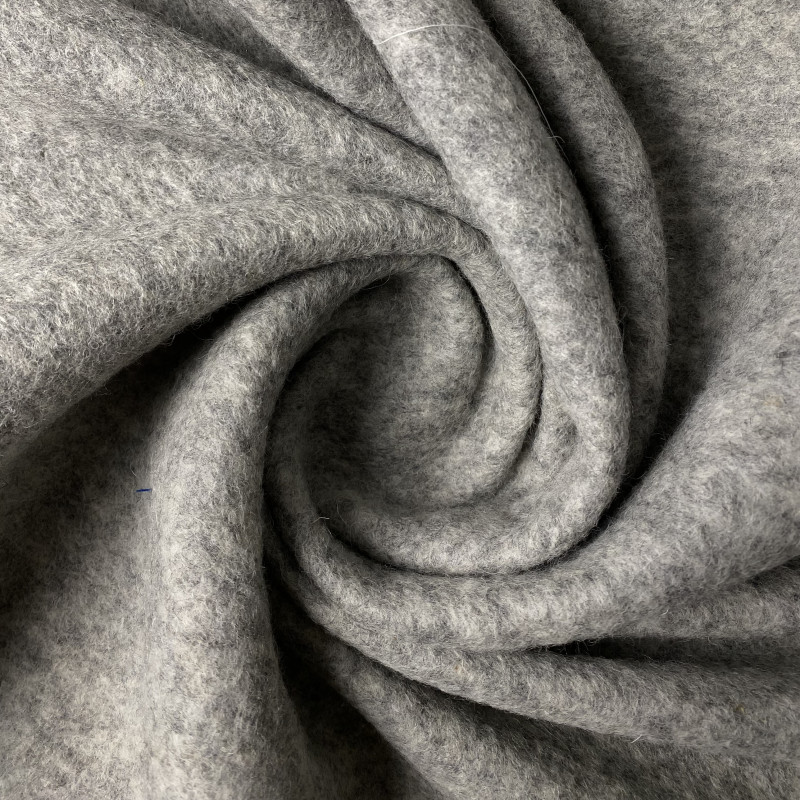 Dzianina filcowa szara - gruba wełna na płaszcze