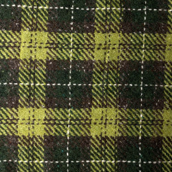 wełna tweed w zielono-brązową kratę WV2681