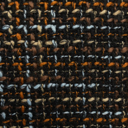 tkanina chanelka z wełną czarno-pomarańczowa WV2675