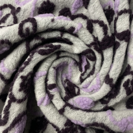 Gruba wełna płaszczowa w kwiaty