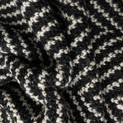 dzianina wełniana płaszczowa bukla czarno-biała w jodełkę WV2669