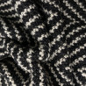dzianina wełniana płaszczowa bukla czarno-biała w jodełkę WV2669