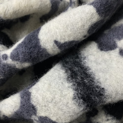 dzianina wełniana płaszczowa biało-czarna wzorzysta WV2667