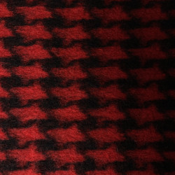 dzianina wełniana płaszczowa czarno-czerwona w pepitkę WV2666