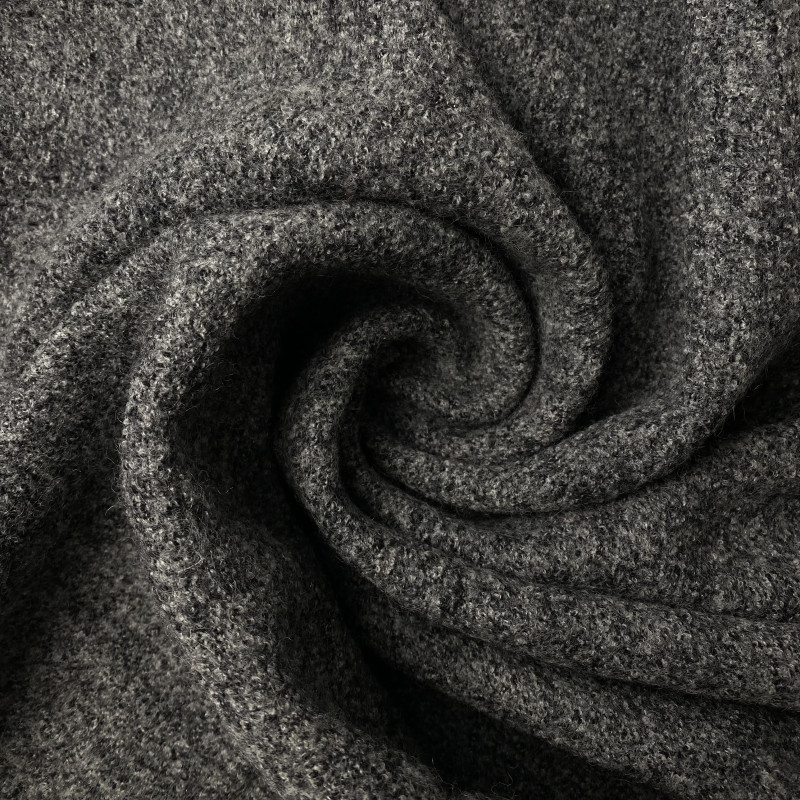Materiał wełniany na płaszcze - gruba wełna 100% szary melanż