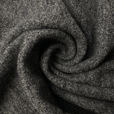 Materiał wełniany na płaszcze - gruba wełna 100% szary melanż