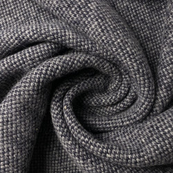 Dzianina wełniana szaro-granatowa - gruba wełna 100% na swetry i płaszcze