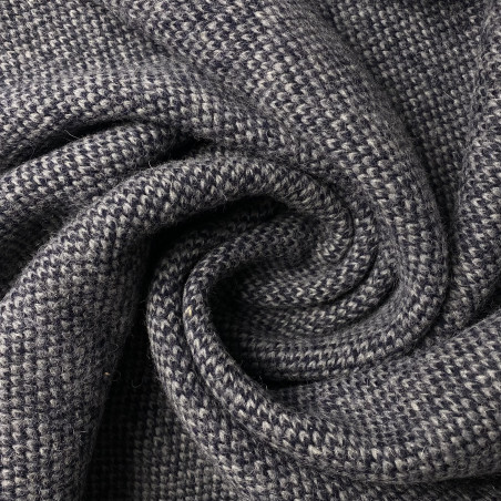 Dzianina wełniana szaro-granatowa - gruba wełna 100% na swetry i płaszcze