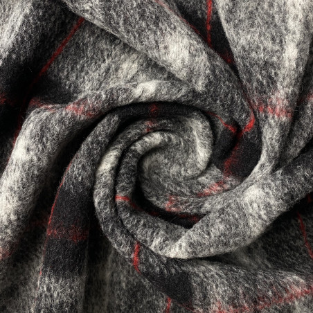 Wełna płaszczowa w dużą kratę