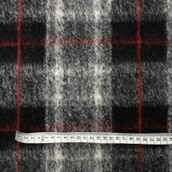 dzianina wełniana płaszczowa szara w kratę WV2662