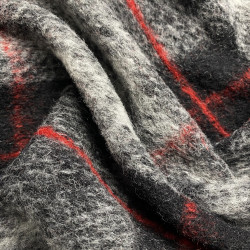 dzianina wełniana płaszczowa szara w kratę WV2662