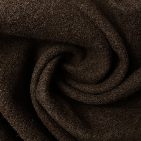 Dzianina wełniana z alpaką dwustronna brązowa - materiał na płaszcze i swetry